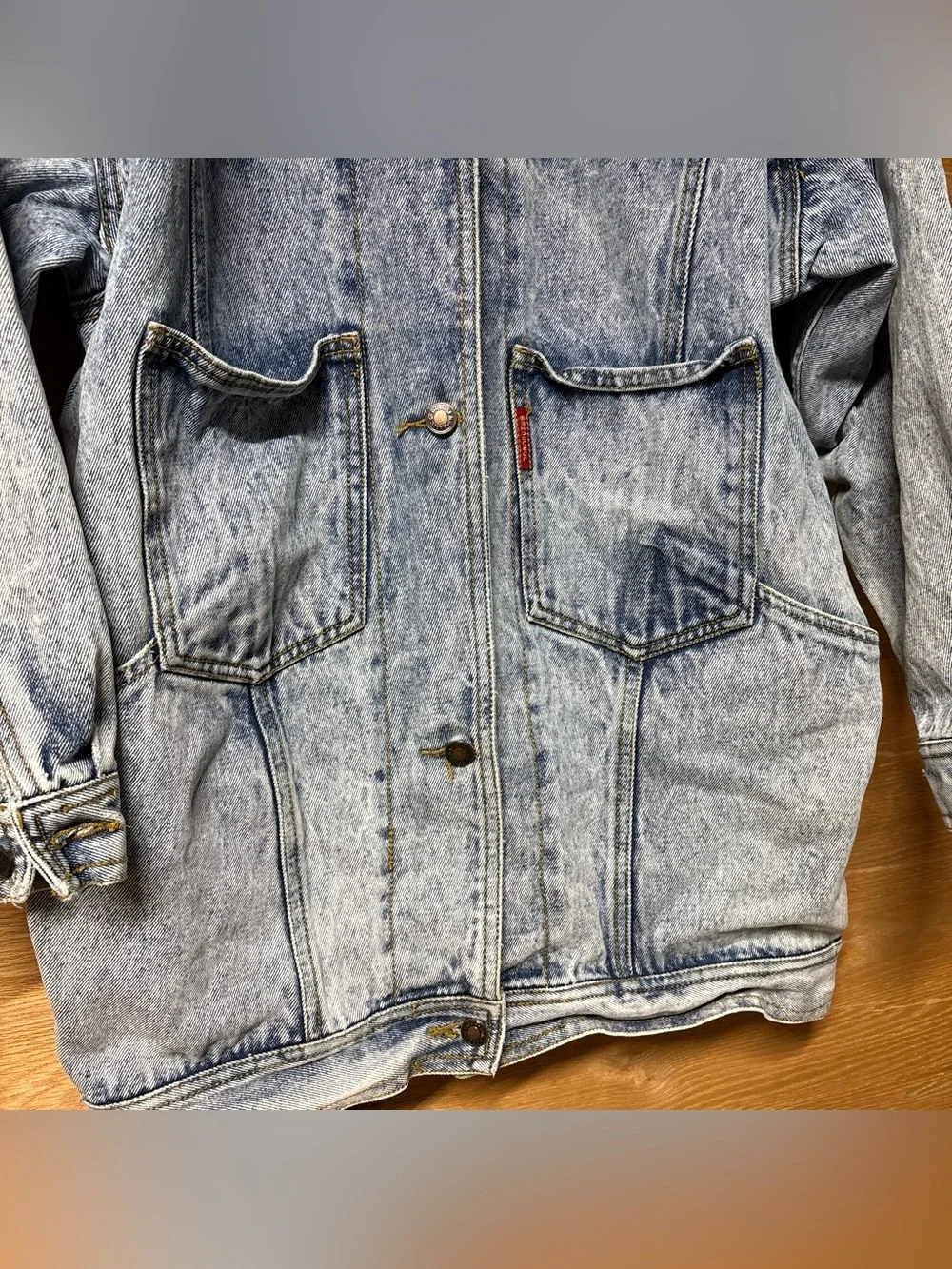 Jordache Vintage Light Blue Acid-Wash Denim Jacket